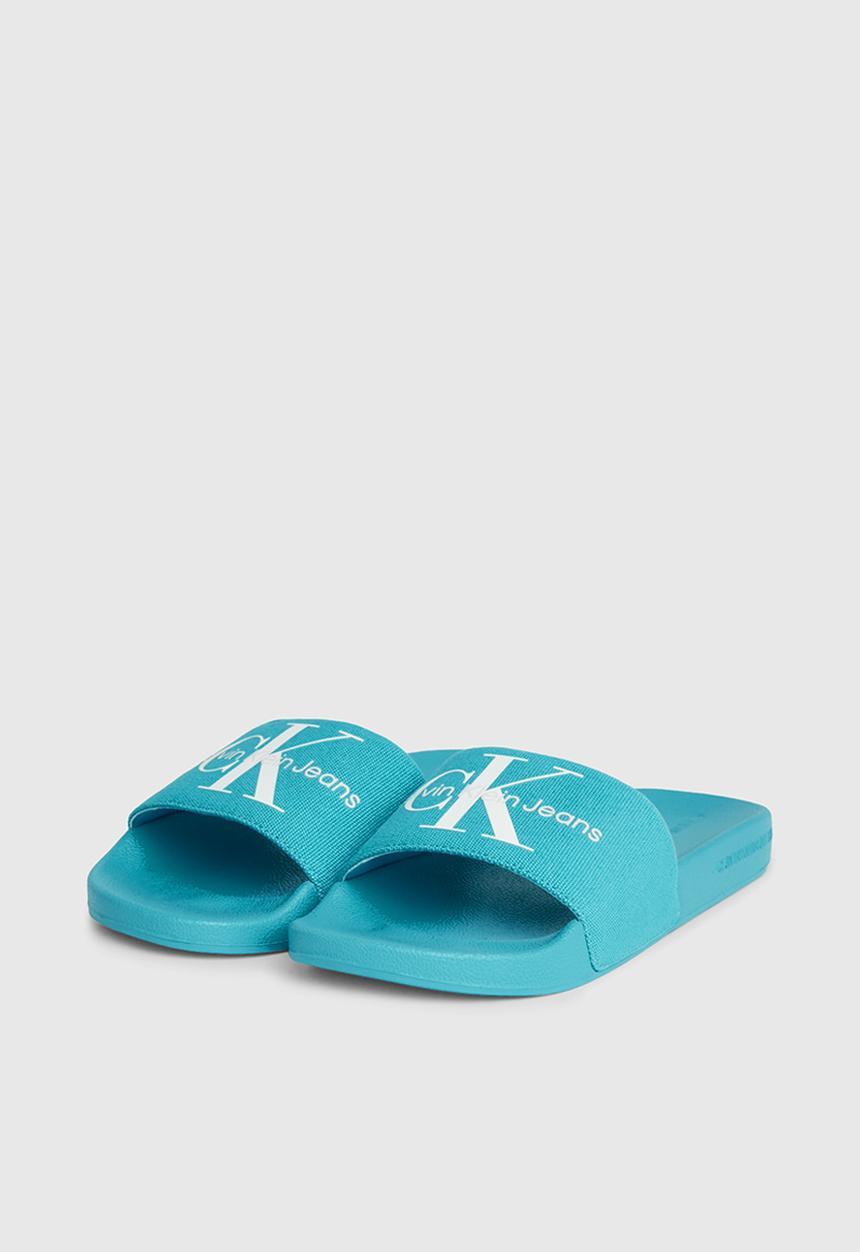 Calvin Klein - Slide monogram - blue atoll/bright white