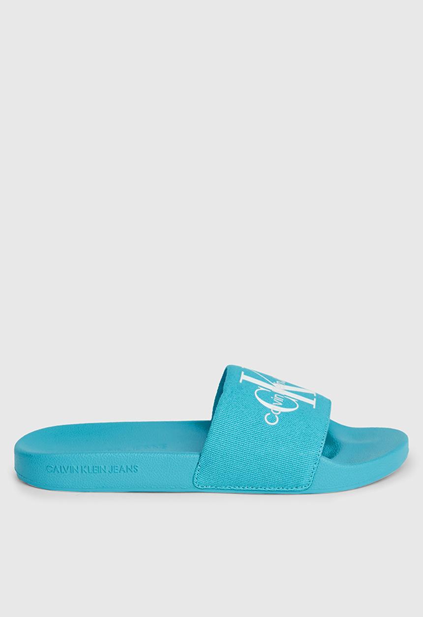 Calvin Klein - Slide monogram - blue atoll/bright white