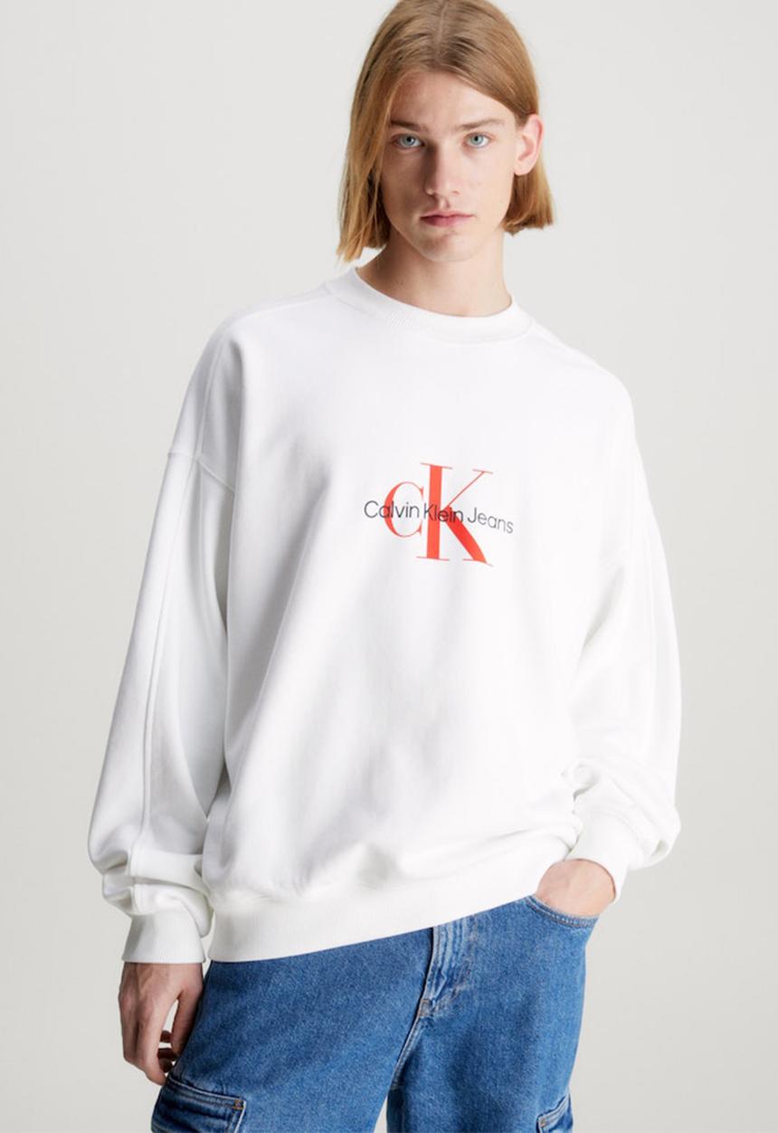 Calvin Klein - Archival Monologo Crew Neck - Bright White