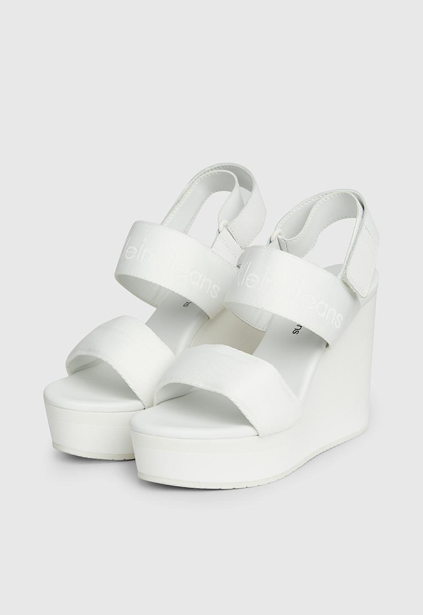 Calvin Klein - Wedge webbing sandal - bright white