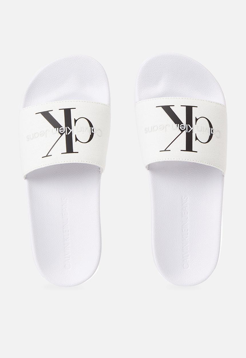 Calvin Klein - Slide monogram - bright white/black