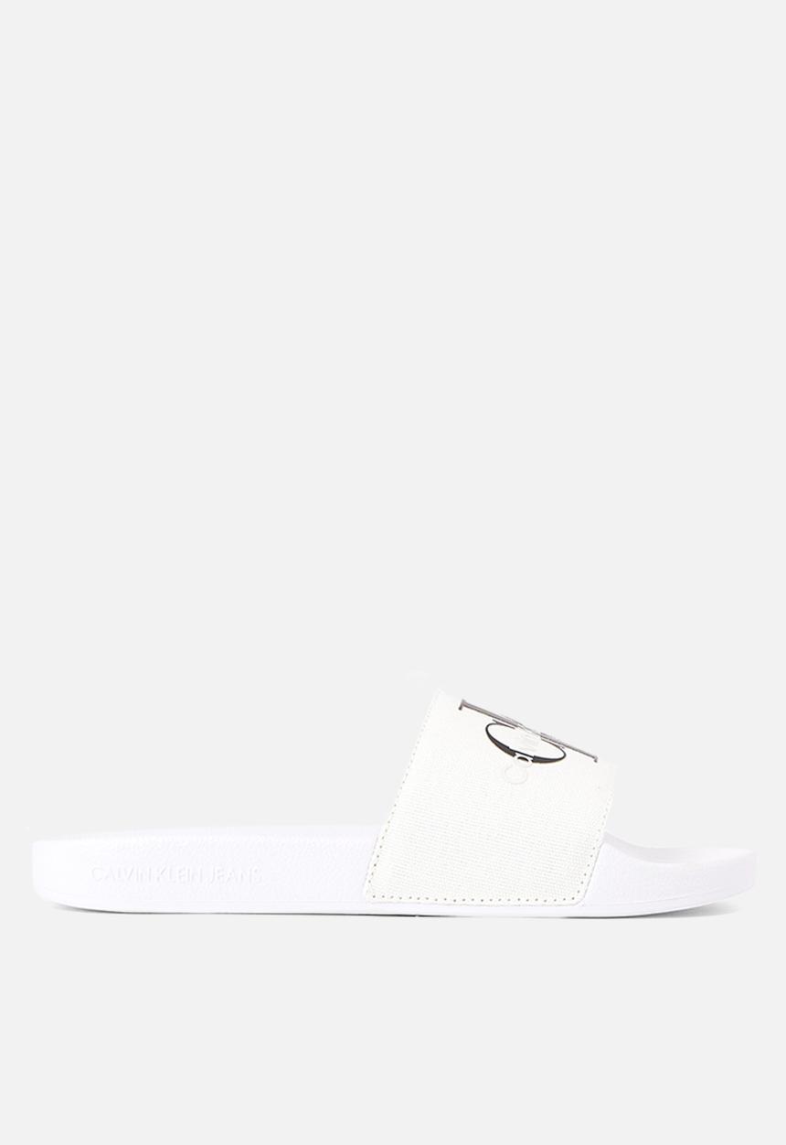 Calvin Klein - Slide monogram - bright white/black