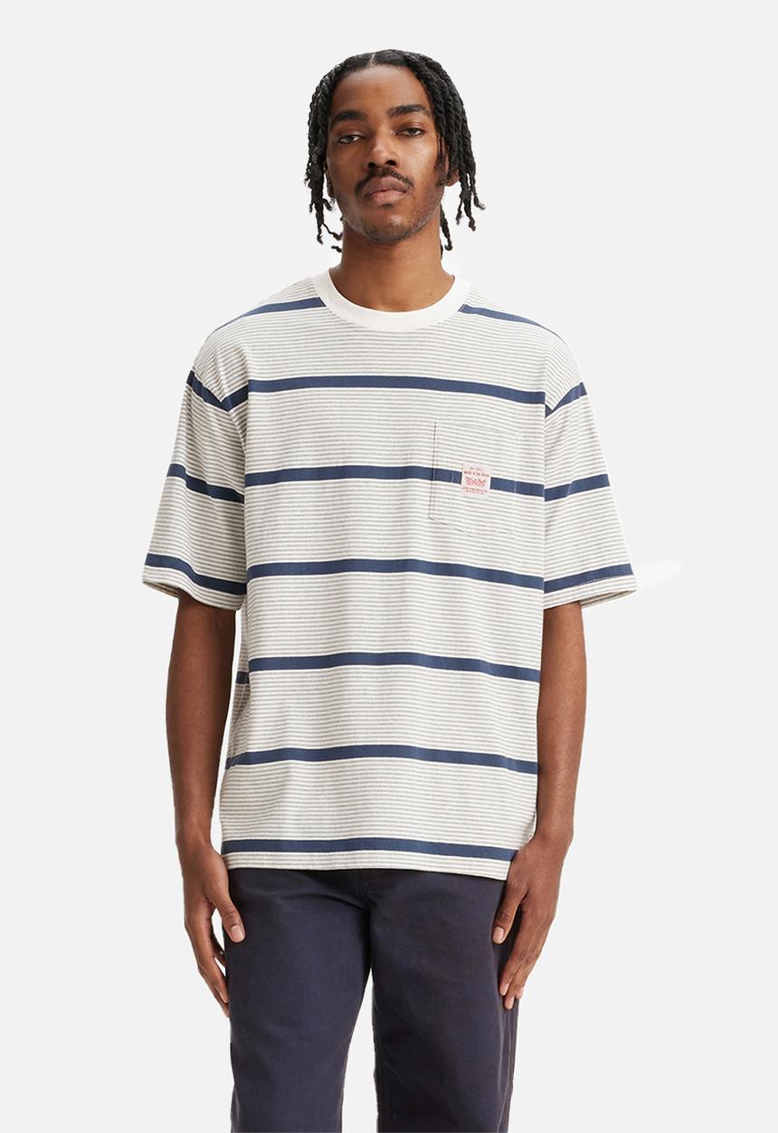 Levi’s® - Short sleeve workwear tee beam stripe spellbound - grey & blue