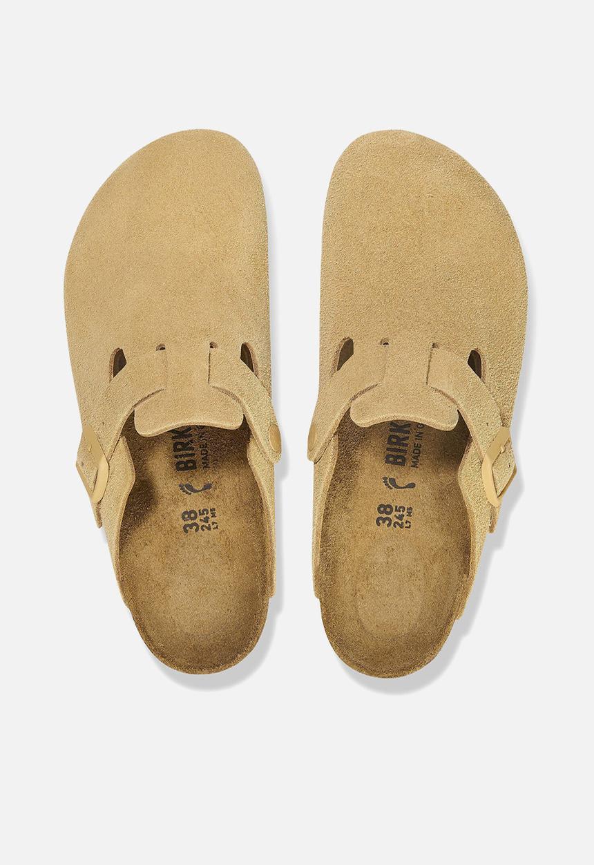 Birkenstock - Boston suede leather narrow - latte cream