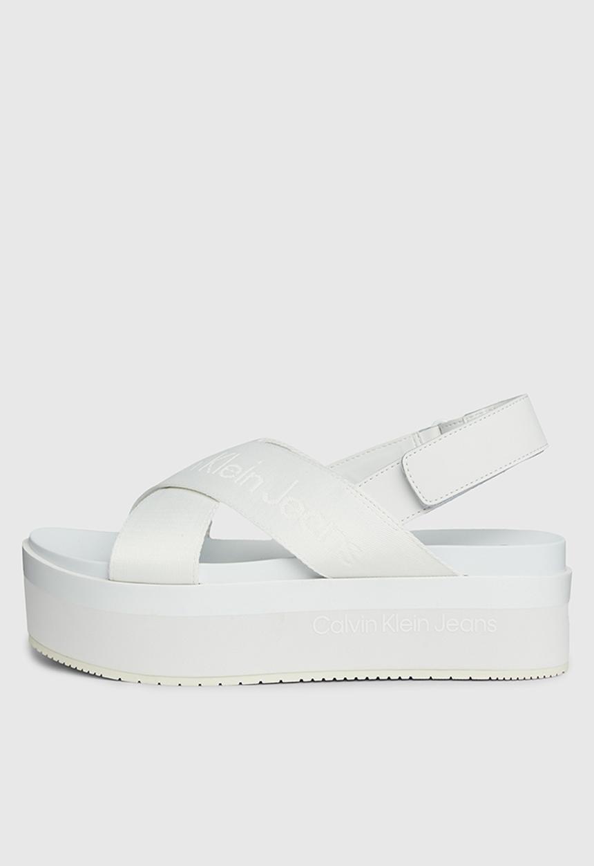 Calvin Klein - Flatform sling sandal - bright white