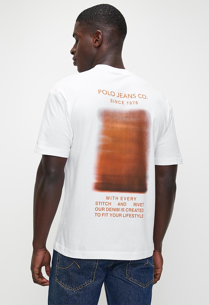 POLO - Tumelo Pjc Back Print Short Sleeve Tee - White