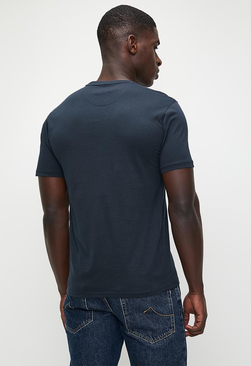 POLO - Steve   Logo Printed Short Sleeve Tee - Navy