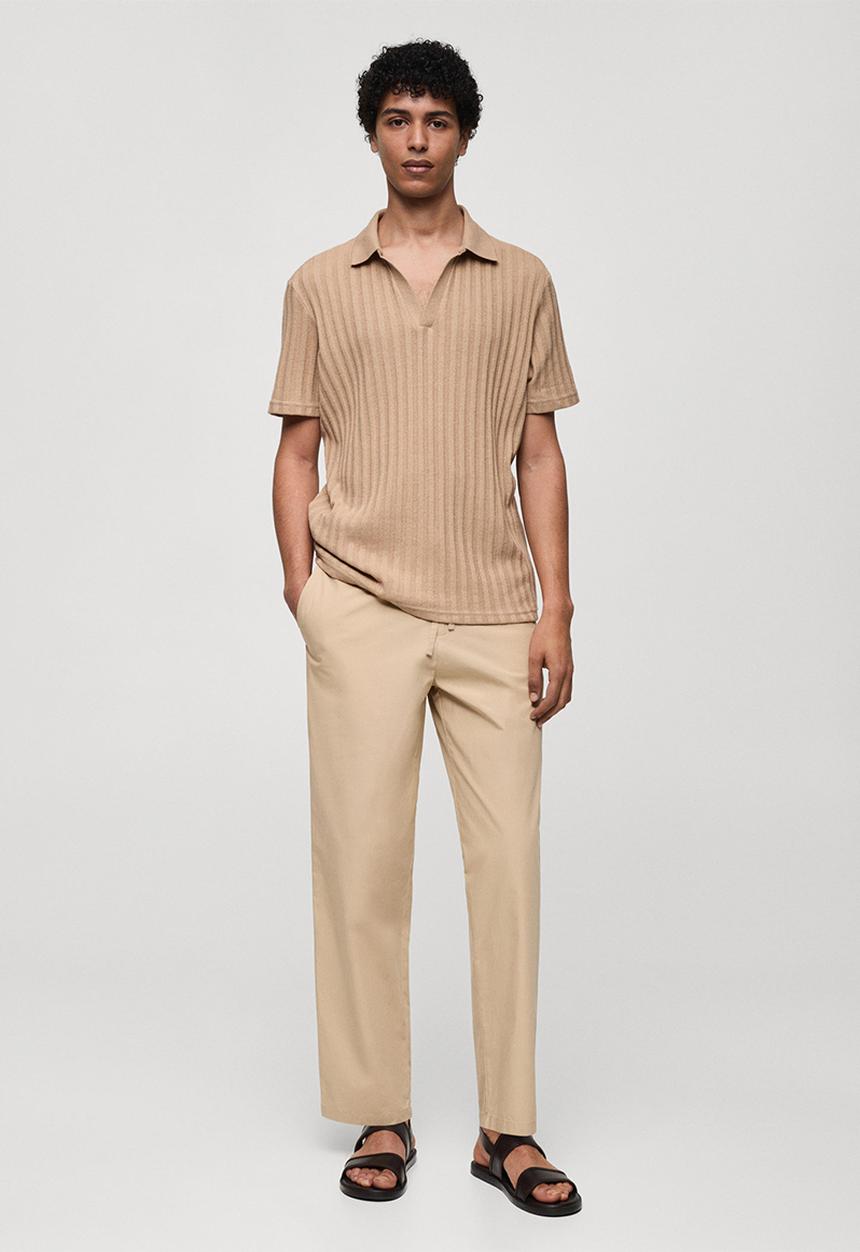 MANGO - Polo shirt creto - beige