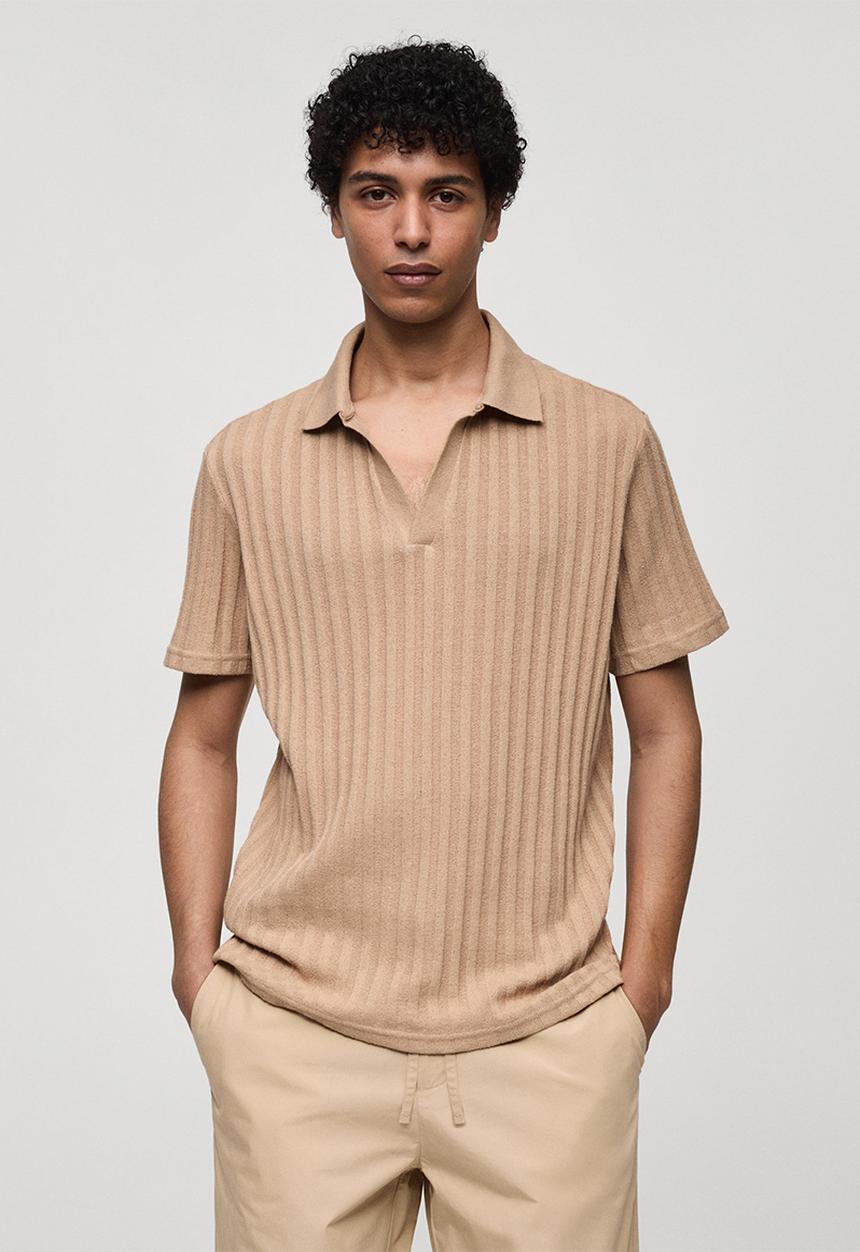MANGO - Polo shirt creto - beige
