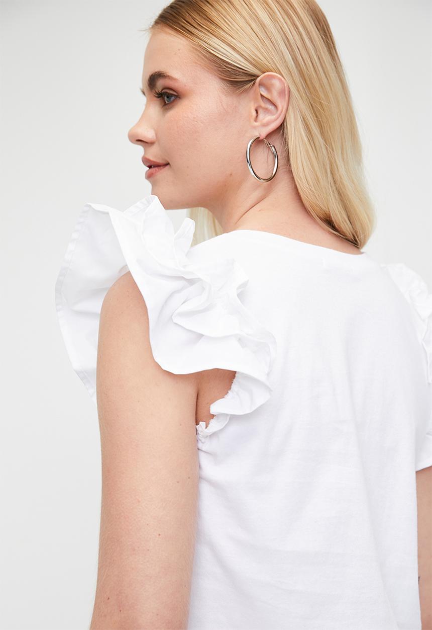 Ruffle Top - White