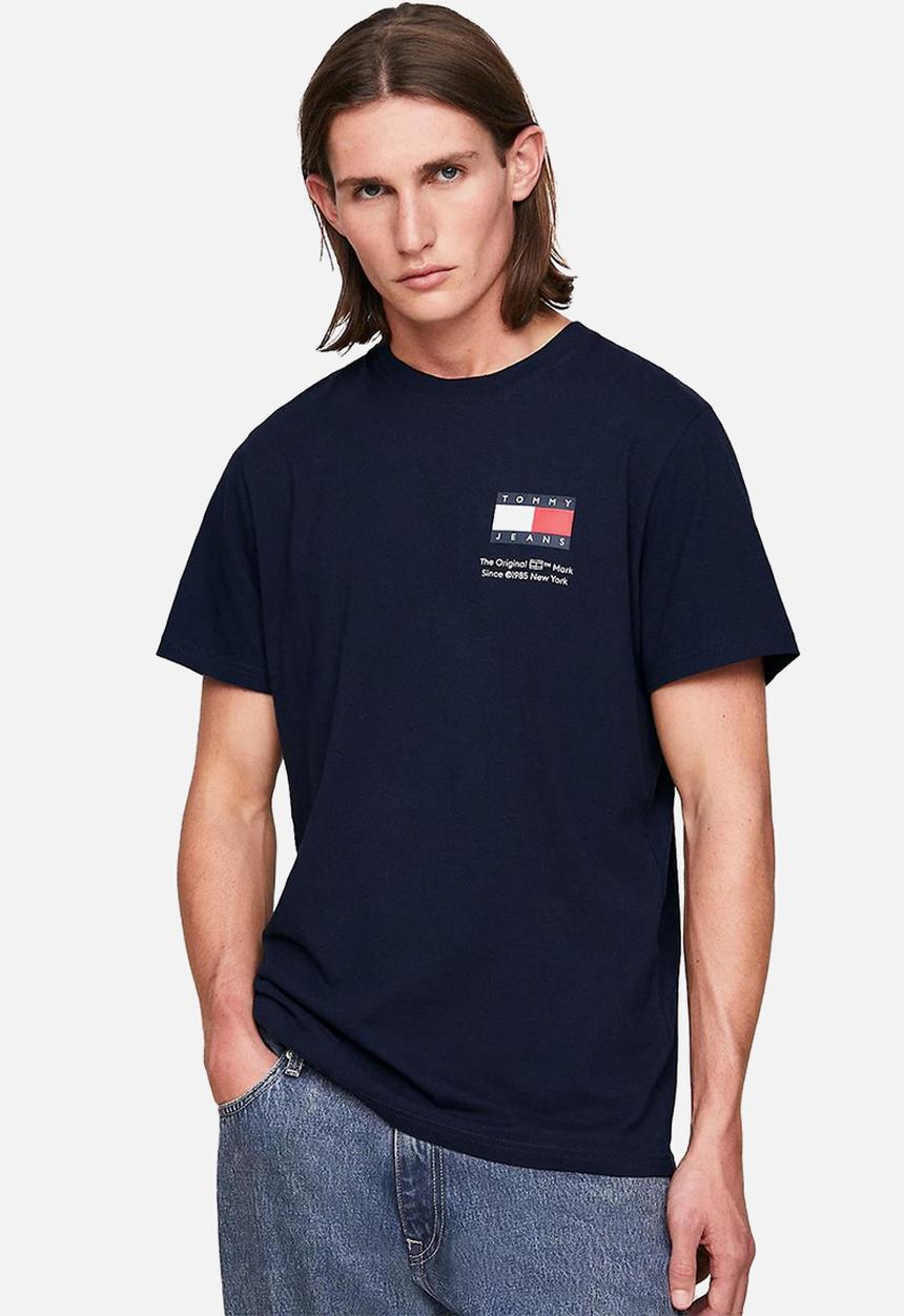 Tommy Hilfiger - Tjm slim essential flag tee ext- Dark Night Navy