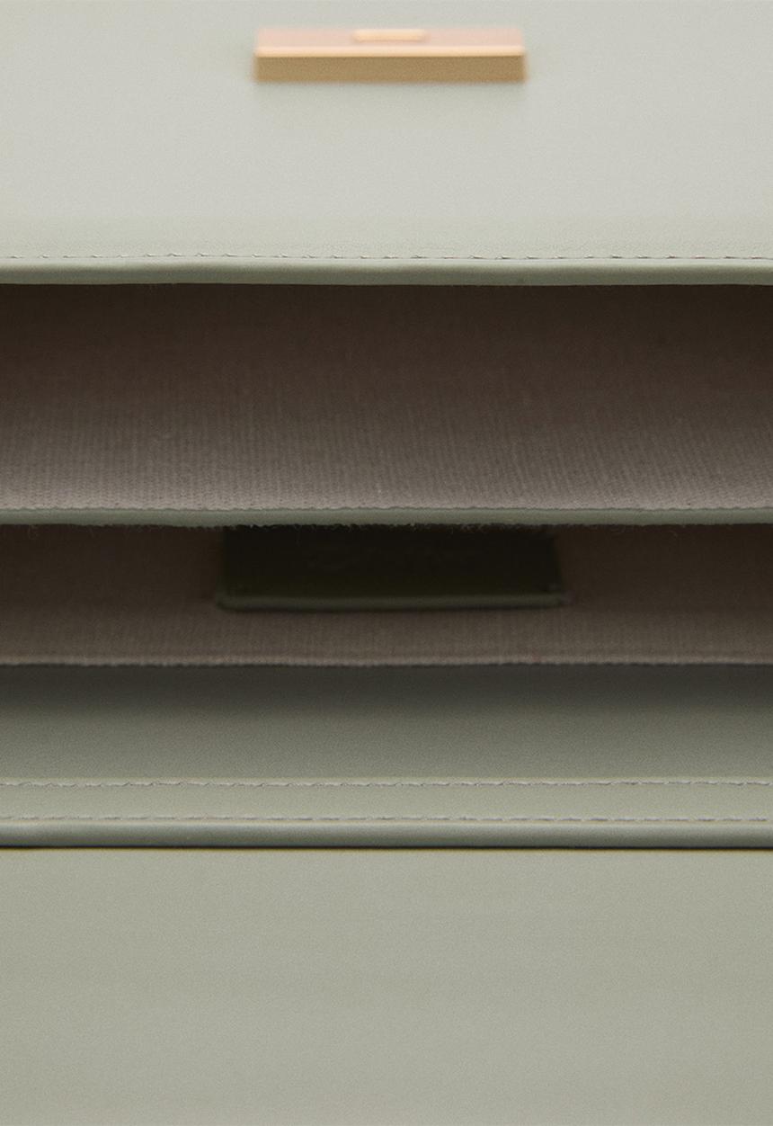 MANGO - Bag amber - light pastel green