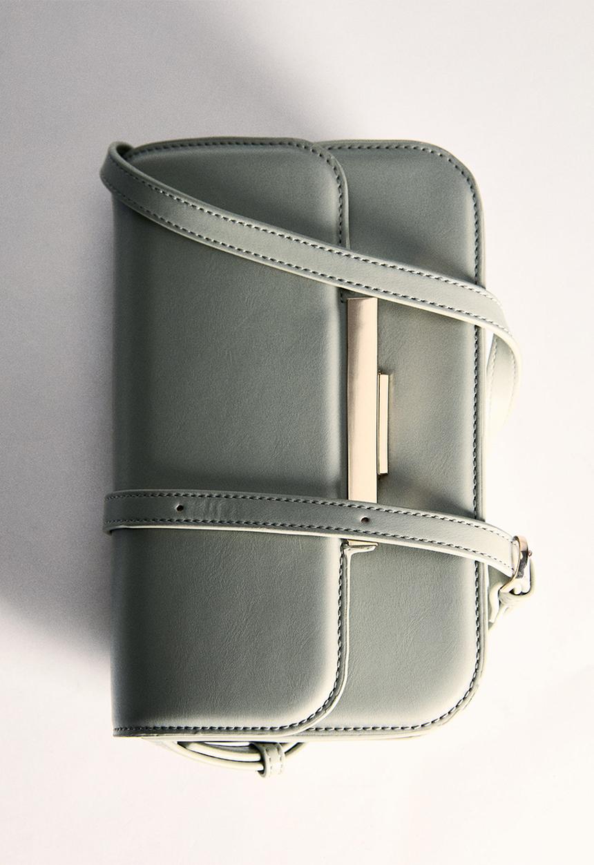 MANGO - Bag amber - light pastel green