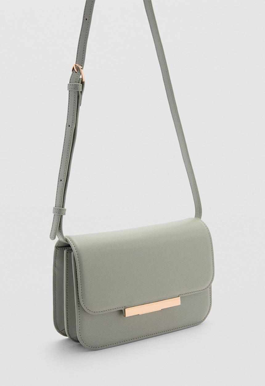 MANGO - Bag amber - light pastel green