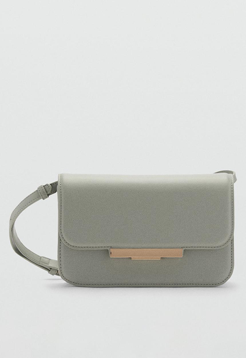 MANGO - Bag amber - light pastel green