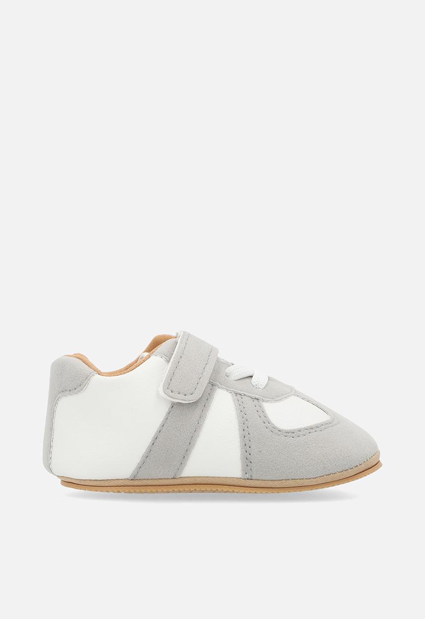 Pop Candy - Lace velcro sneakers - grey & white