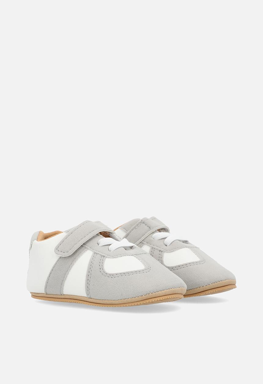 Pop Candy - Lace velcro sneakers - grey & white