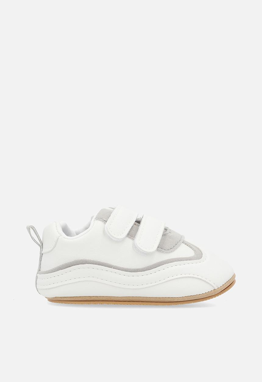 Pop Candy - Twin velcro strap sneakers - grey & white