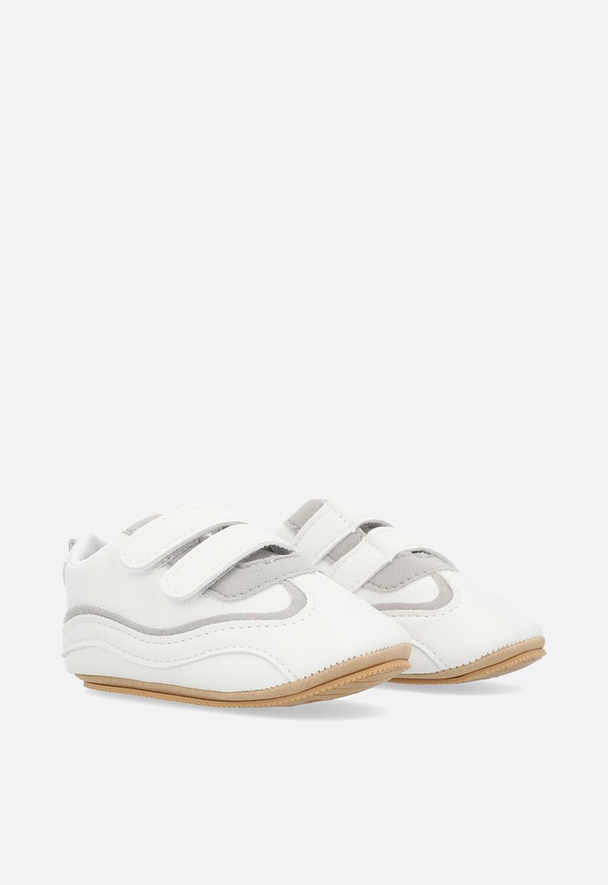 Pop Candy - Twin velcro strap sneakers - grey & white