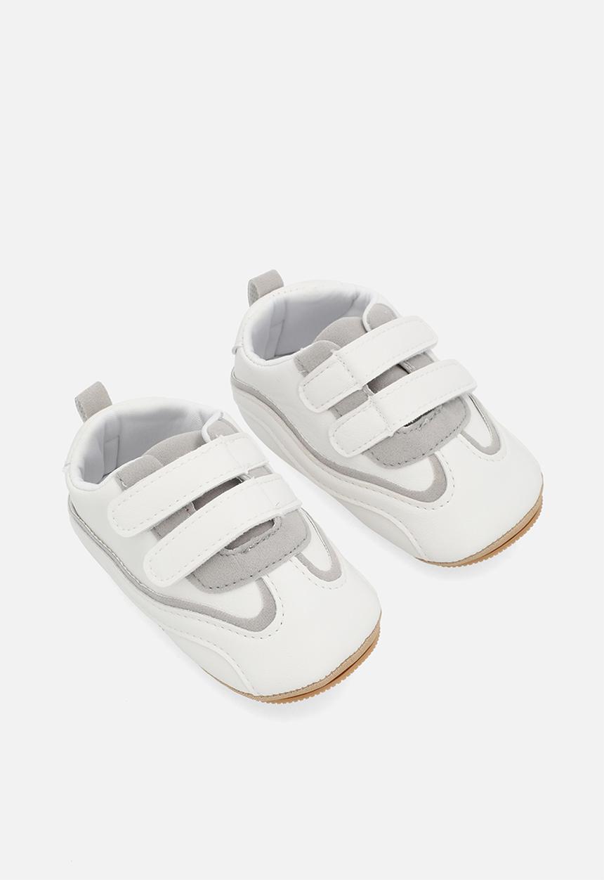 Pop Candy - Twin velcro strap sneakers - grey & white