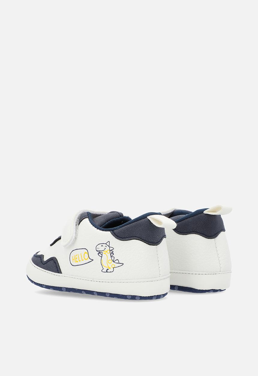Pop Candy - Hi top velcro lace up sneakers - black & white