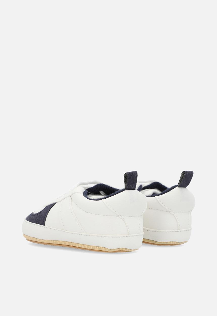 Pop Candy - Lace up lo top sneakers - white & navy
