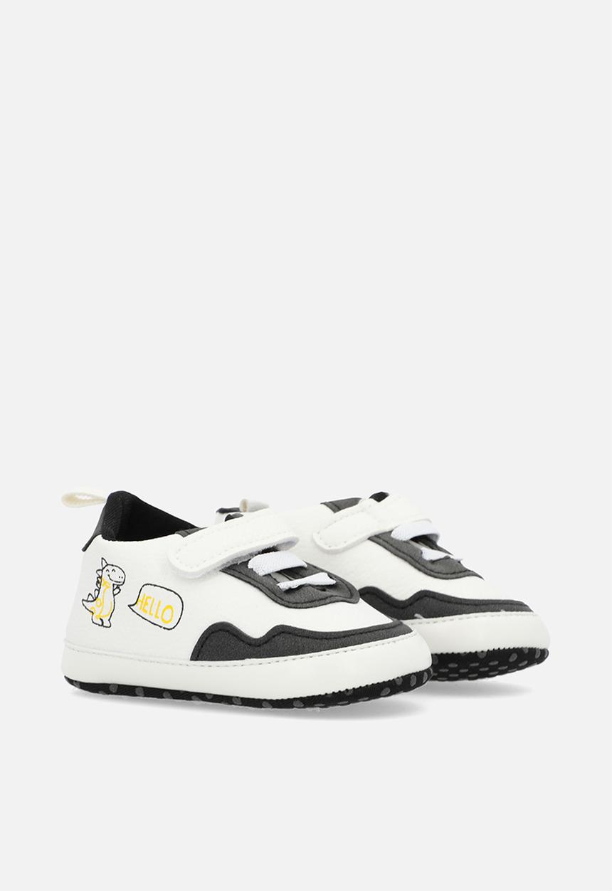 Pop Candy - Lo top velcro lace up sneakers - navy & white