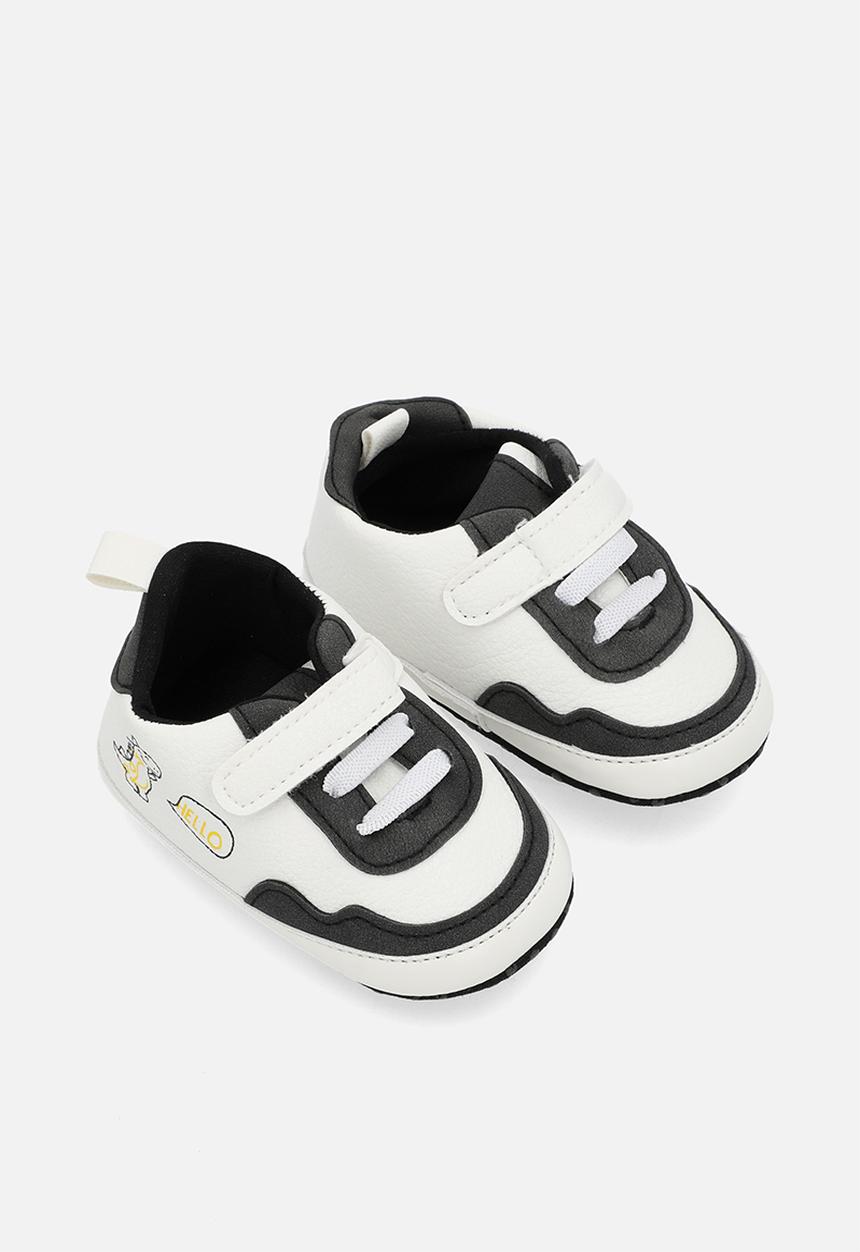 Pop Candy - Lo top velcro lace up sneakers - navy & white