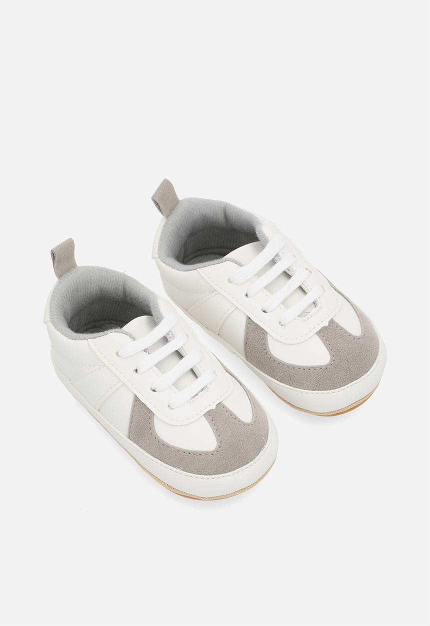 Pop Candy - Lace up sneakers - grey & white