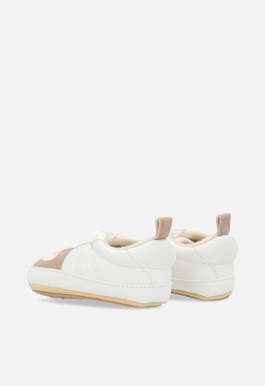 Pop Candy - Lace up lo top sneakers - brown & white