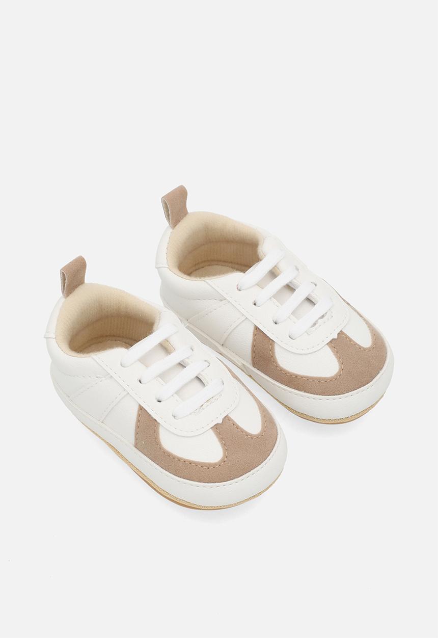 Pop Candy - Lace up lo top sneakers - brown & white
