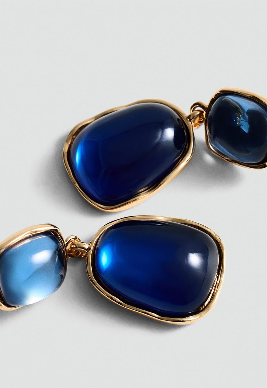 MANGO - Earrings coral - blue