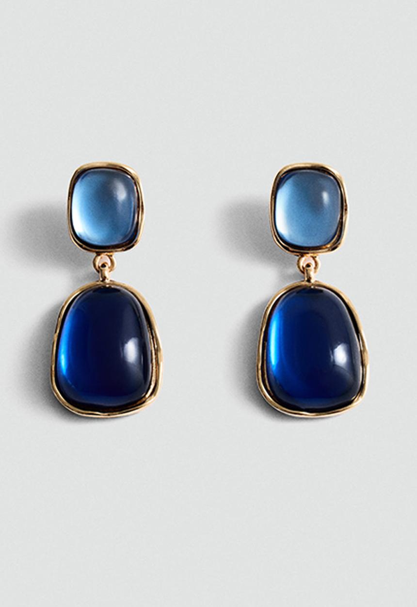 MANGO - Earrings coral - blue