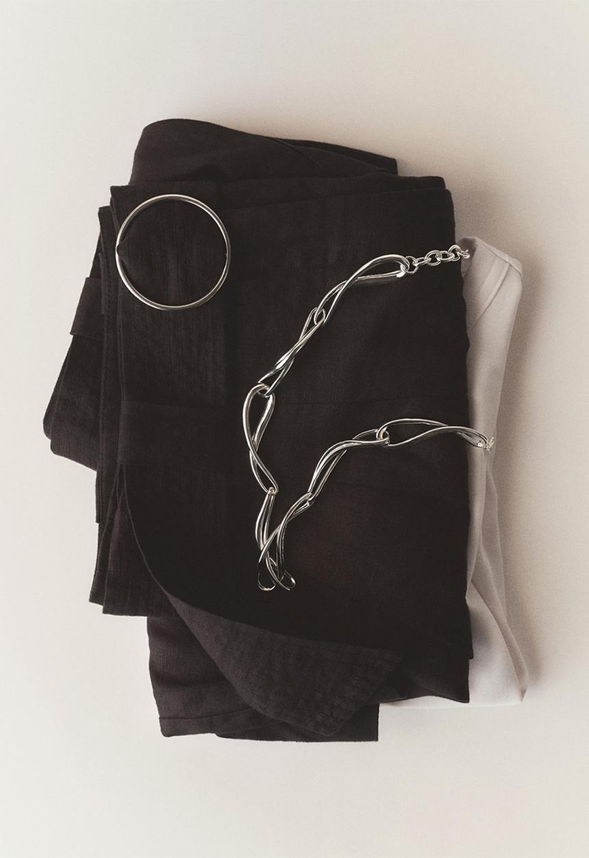 MANGO - Necklace coco - silver