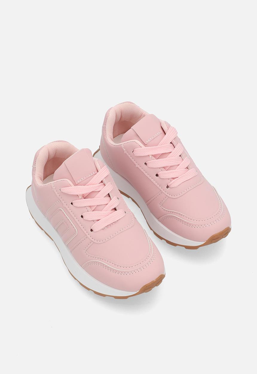 Pop Candy - Lace up sneakers - pink & white