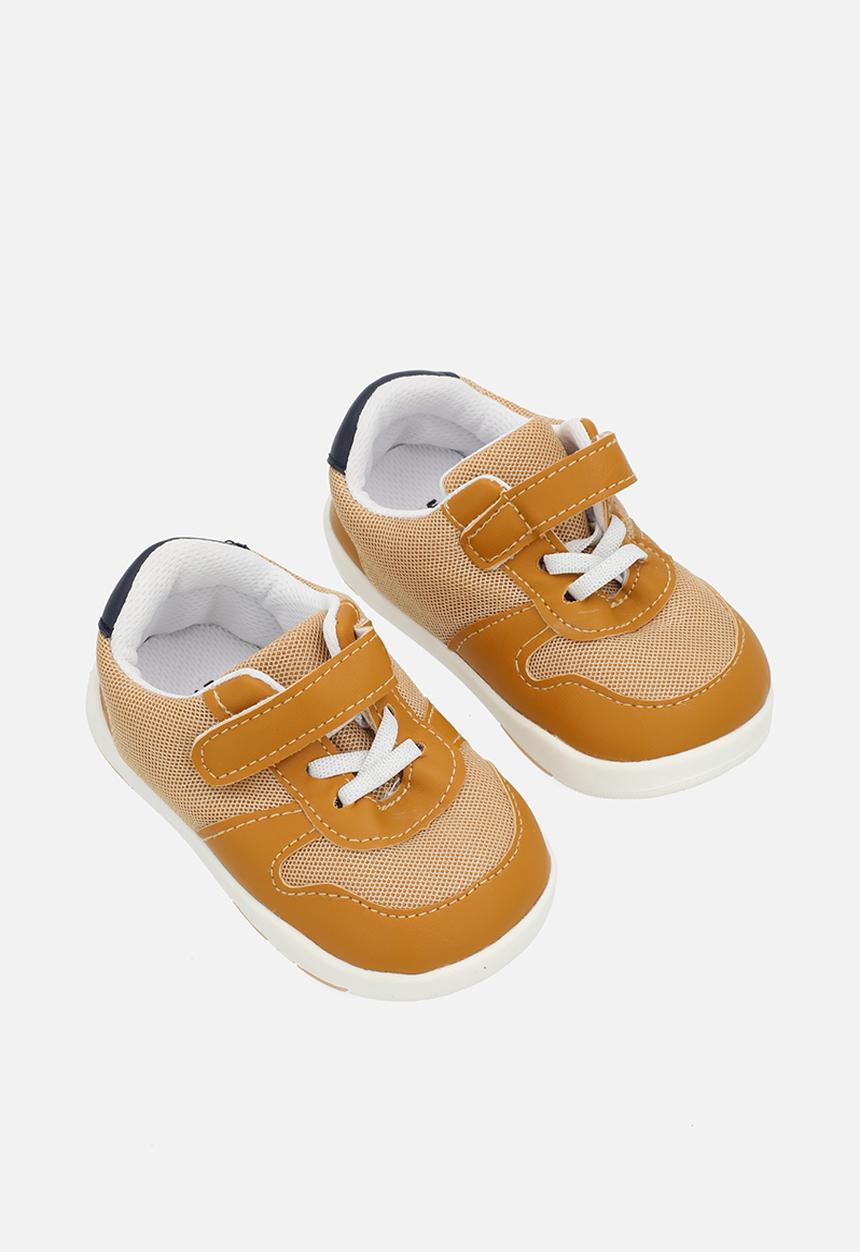 Pop Candy - Lace up & velcro hi top sneakers - brown