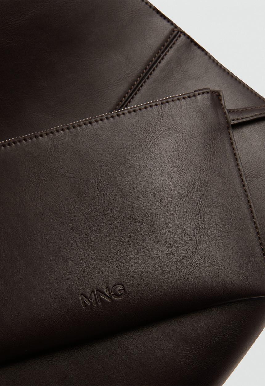 MANGO - Bucket bag puala - dark brown