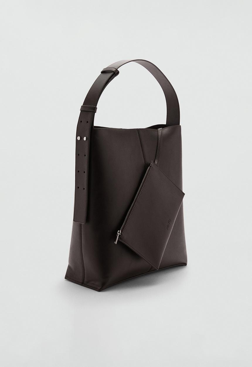 MANGO - Bucket bag puala - dark brown
