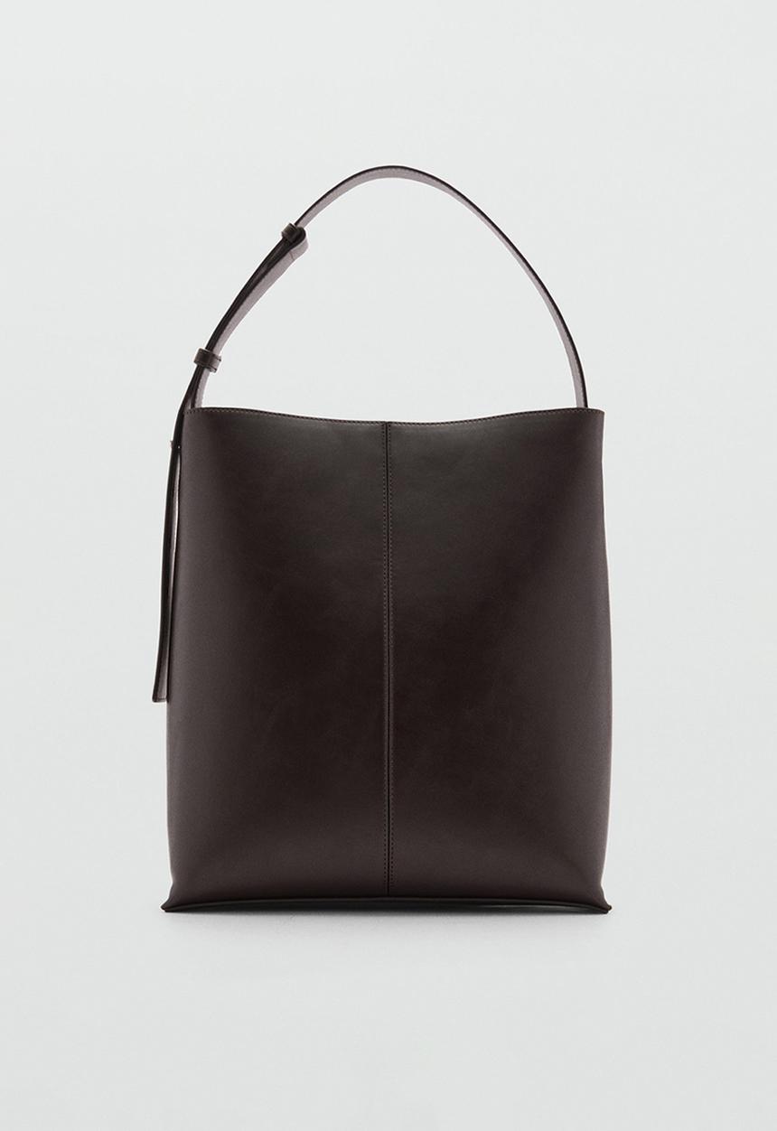 MANGO - Bucket bag puala - dark brown
