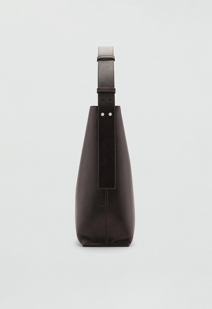 MANGO - Bucket bag puala - dark brown