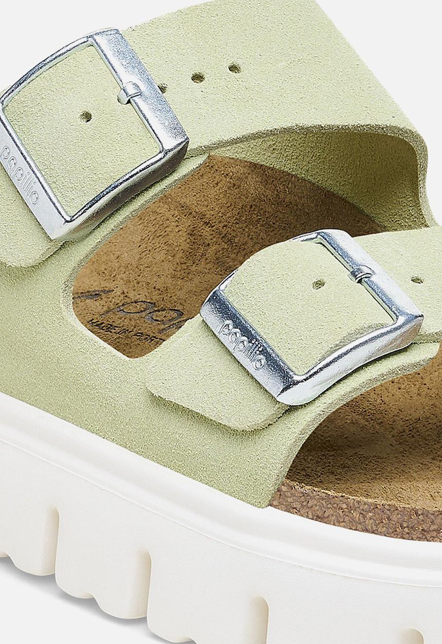 Birkenstock - Arizona chunky suede leather narrow - faded lime