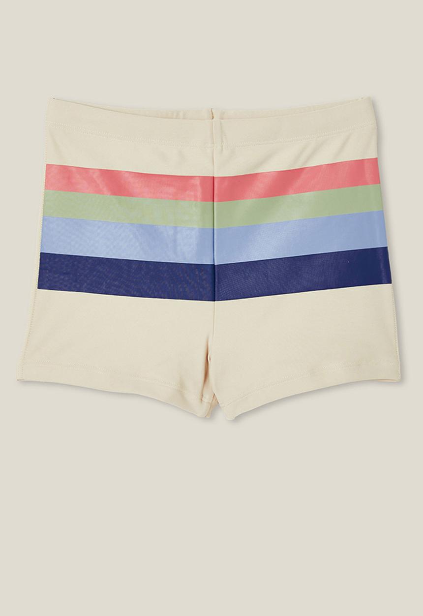 Cotton On - Billy boyleg swim trunk - rainy day/dusty blue multi stripe