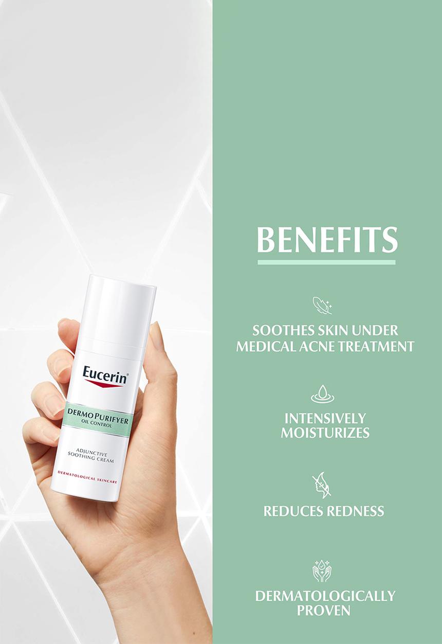 Eucerin - DermoPurifyer Oil Control Soothing Face Day Cream, SPF 30, 50ml