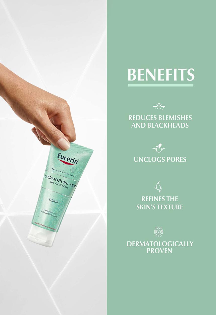 Eucerin - DermoPurifyer Oil Control Facial Scrub for Acne-Prone Skin, 100ml