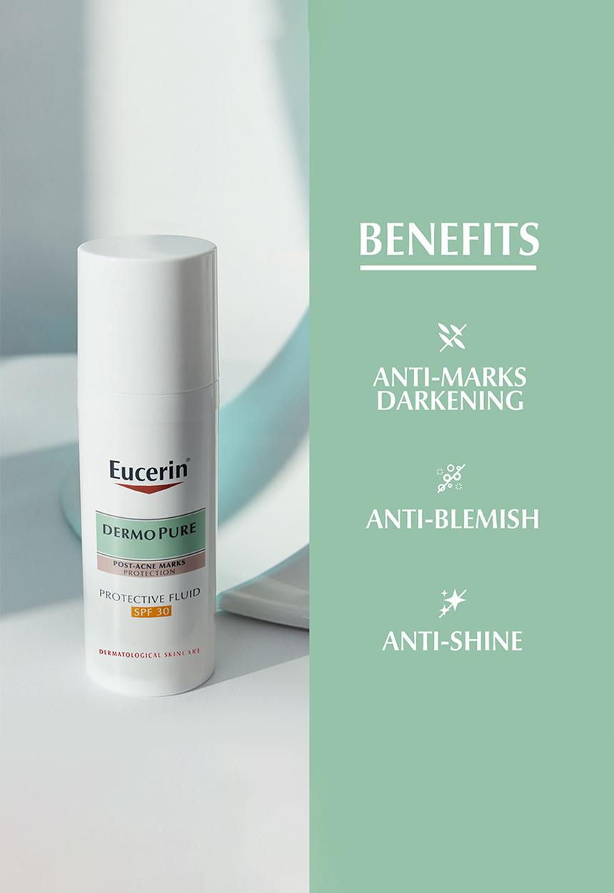 Eucerin - DermoPurifyer Oil Control Protective Fluid, Post-Acne Marks, SPF 30, 50ml