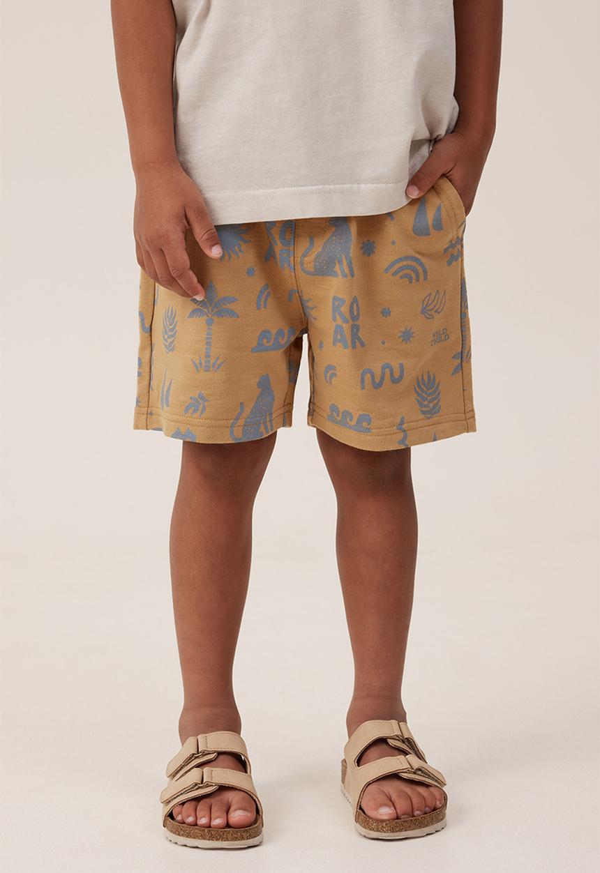 Cotton On - Henry slouch short - mustard seed/steel roar yardage