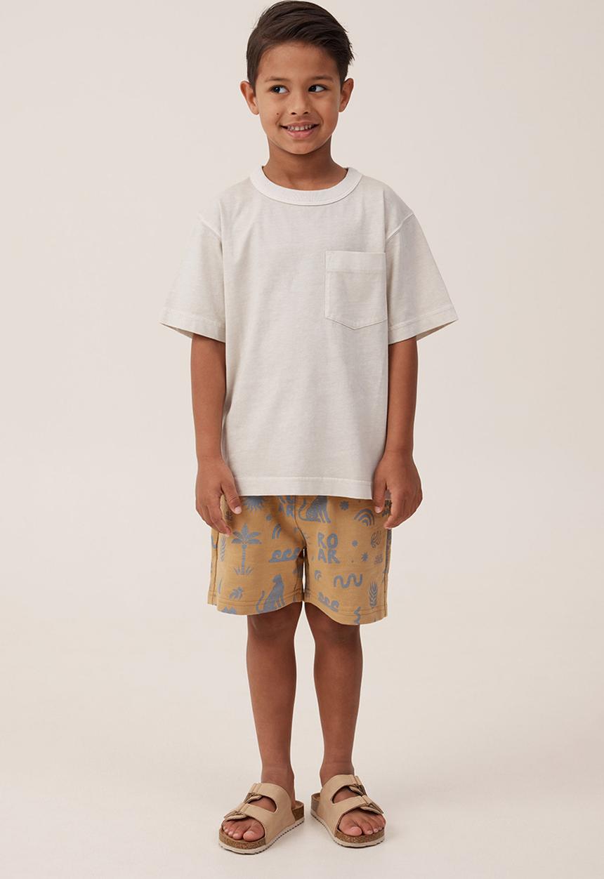 Cotton On - Henry slouch short - mustard seed/steel roar yardage
