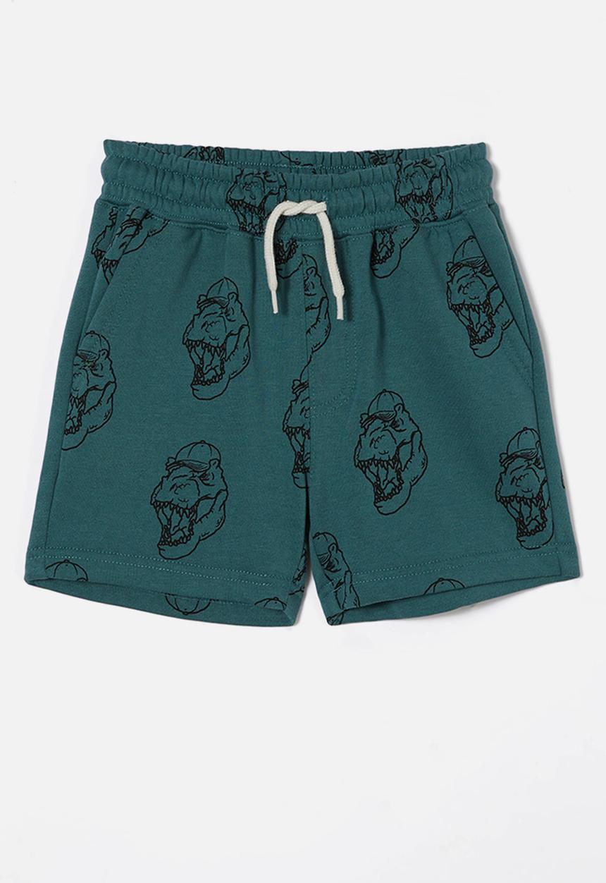 Cotton On - Henry slouch short - turtle green/dino cap yardage