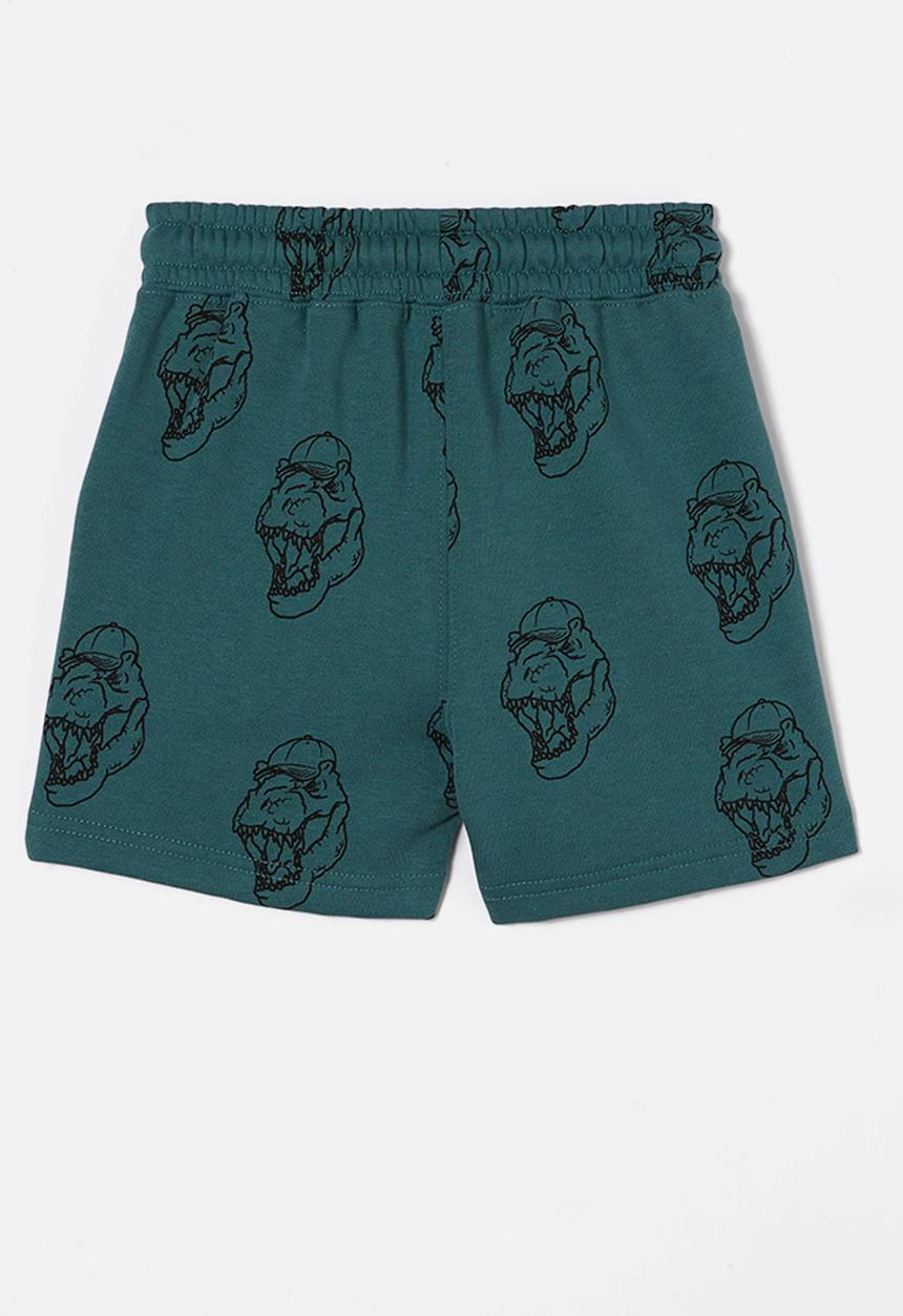 Cotton On - Henry slouch short - turtle green/dino cap yardage