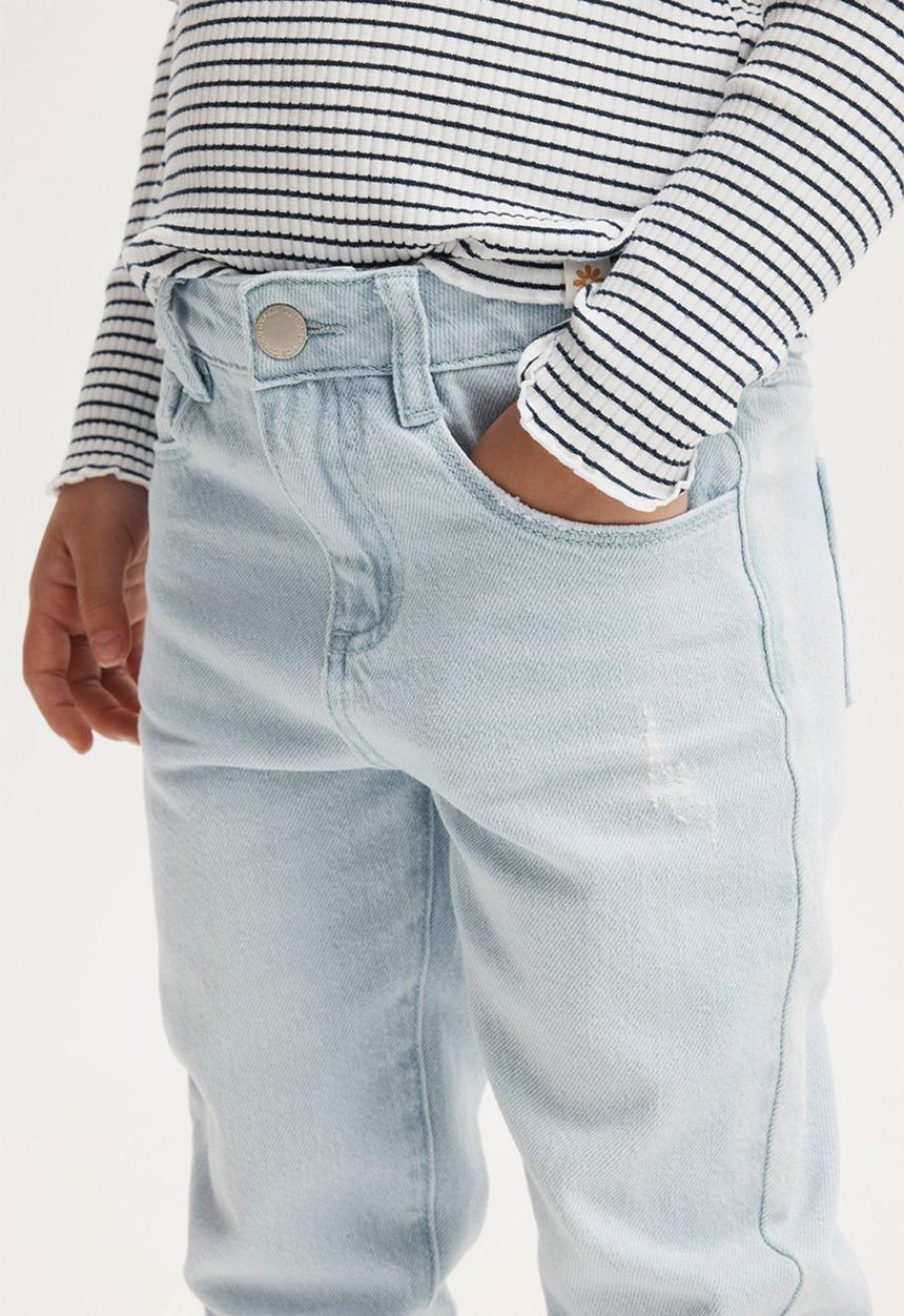 Cotton On - India mom jean - bleach blue wash